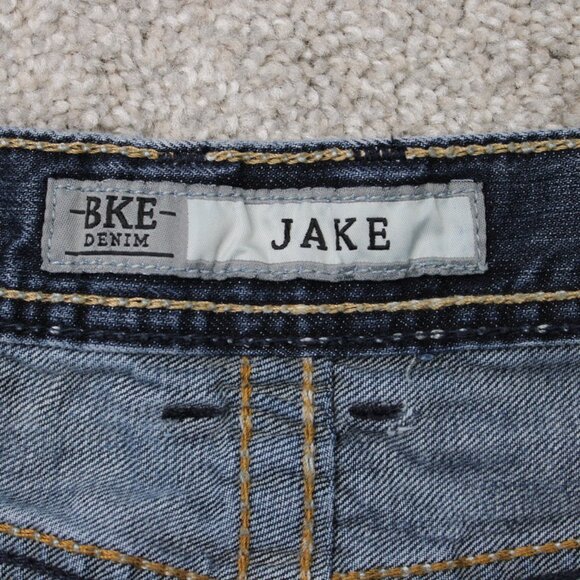 BKE Jake Jeans Mens 30R Blue Straight Leg Cotton Stretch Denim w/ 32"inseam - Picture 11 of 15